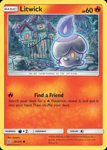 Litwick 28/236 SM Unified Minds Common Pokemon Card TCG kawaii collector australia