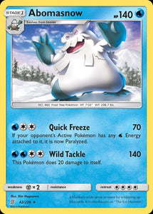 Abomasnow 42/236 SM Unified Minds Rare Pokemon Card TCG kawaii collector australia