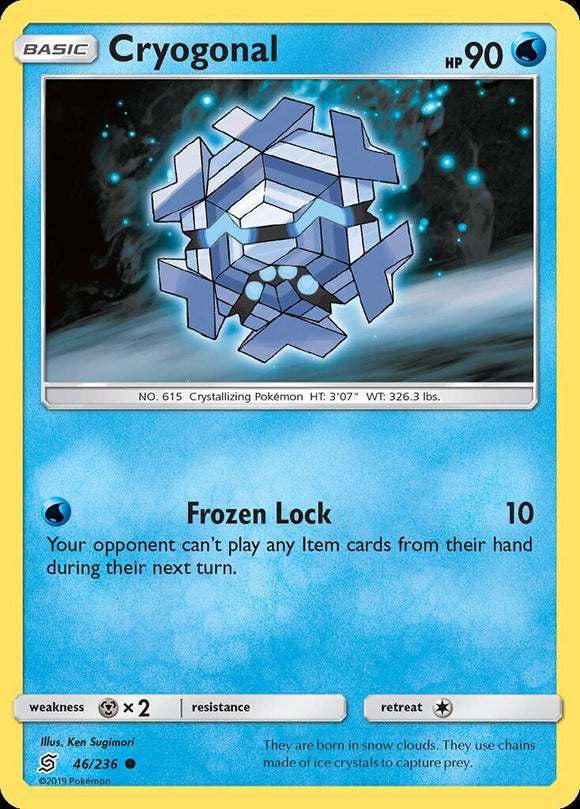 Cryogonal 46/236 SM Unified Minds Common Pokemon Card TCG kawaii collector australia