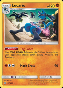 Lucario 117/236 SM Unified Minds Rare Pokemon Card TCG kawaii collector australia