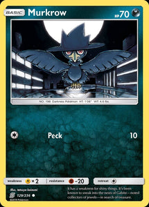 Murkrow 129/236 SM Unified Minds Common Pokemon Card TCG kawaii collector australia