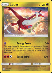 Latias 153/236 SM Unified Minds Rare Pokemon Card TCG kawaii collector australia