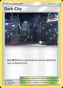 Dark City 193/236 SM Unified Minds Uncommon Trainer Pokemon Card TCG kawaii collector australia