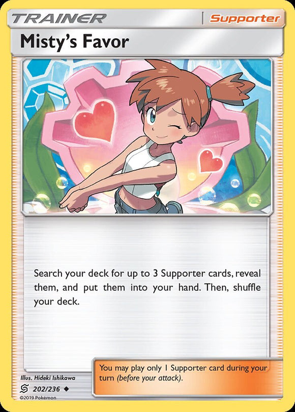 Misty's Favor 202/236 SM Unified Minds Uncommon Trainer Pokemon Card TCG kawaii collector australia