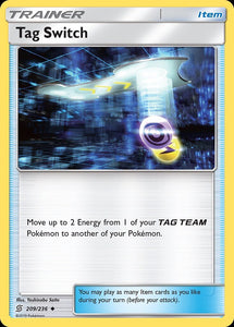 Tag Switch 209/236 SM Unified Minds Uncommon Trainer Pokemon Card TCG kawaii collector australia