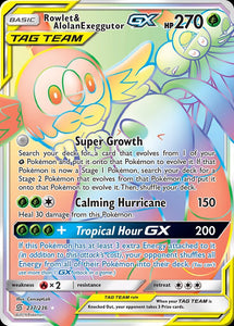 Rowlet & Alolan Exeggutor GX 237/236 SM Unified Minds Holo Full Art Secret Hyper Rainbow Rare Pokemon Card TCG - Kawaii Collector