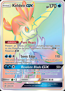 Keldeo GX 240/236 SM Unified Minds Holo Rainbow Full Art Secret Hyper Rainbow Rare Pokemon Card TCG kawaii collector australia