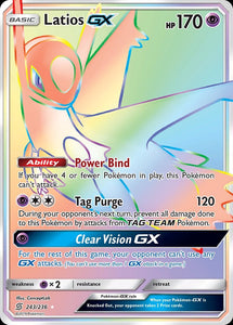 Latios GX 243/236 SM Unified Minds Holo Rainbow Full Art Secret Hyper Rainbow Rare Pokemon Card TCG kawaii collector australia