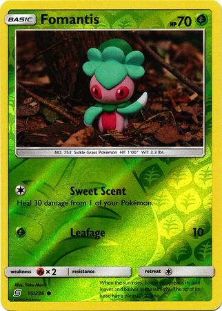 Fomantis 15/236 SM Unified Minds Reverse Holo Common Pokemon Card TCG kawaii collector australia