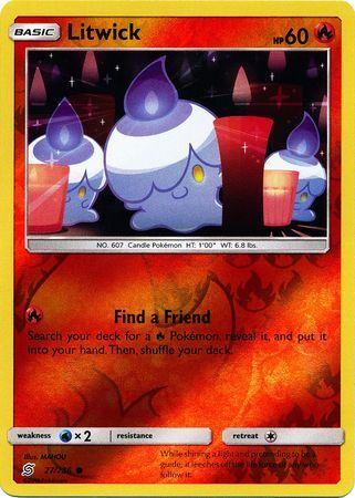Litwick 27/236 SM Unified Minds Reverse Holo Common Pokemon Card TCG kawaii collector australia