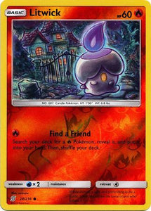 Litwick 28/236 SM Unified Minds Reverse Holo Common Pokemon Card TCG kawaii collector australia