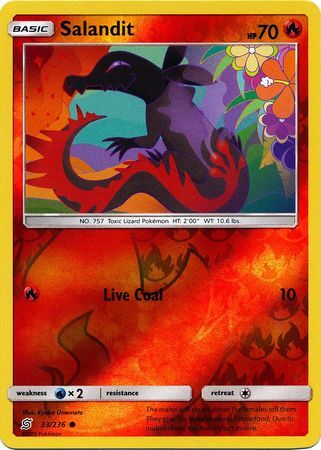 Salandit 33/236 SM Unified Minds Reverse Holo Common Pokemon Card TCG kawaii collector australia