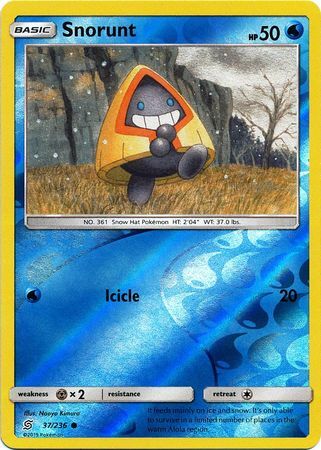 Snorunt 37/236 SM Unified Minds Reverse Holo Common Pokemon Card TCG kawaii collector australia
