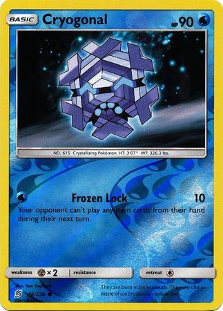 Cryogonal 46/236 SM Unified Minds Reverse Holo Common Pokemon Card TCG kawaii collector australia