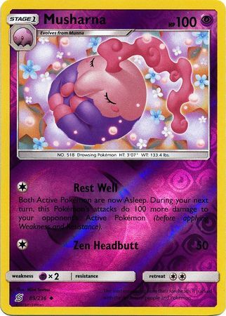 Musharna 89/236 SM Unified Minds Reverse Holo Uncommon Pokemon Card TC Kawaii Collector Musharna 89/236 SM Unified Minds Reverse Holo Uncommon Pokemon Card TC Kawaii Collector