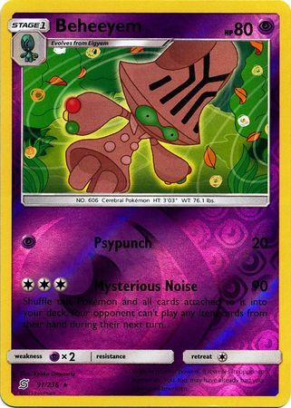 Beheeyem 91/236 SM Unified Minds Reverse Holo Rare Pokemon Card TCG – Kawaii Collector