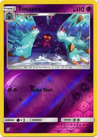 Toxapex 97/236 SM Unified Minds Reverse Holo Rare Pokemon Card TCG kawaii collector australia