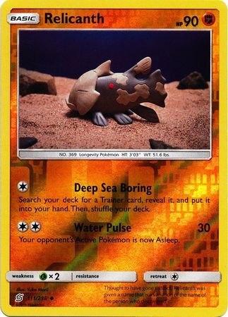 Relicanth 111/236 SM Unified Minds Reverse Holo Uncommon Pokemon Card TCG kawaii collector australia