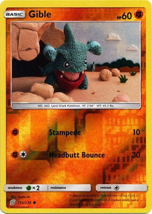Gible 112/236 SM Unified Minds Reverse Holo Common Pokemon Card TCG kawaii collector australia