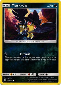 Murkrow 128/236 SM Unified Minds Reverse Holo Common Pokemon Card TCG kawaii collector australia