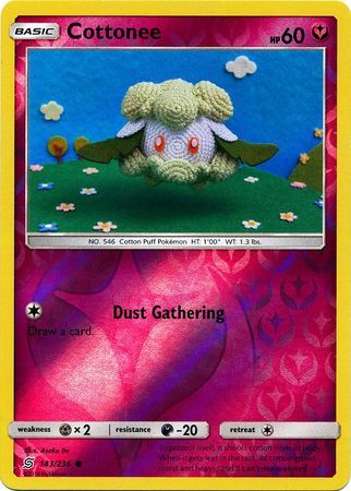 Cottonee 143/236 SM Unified Minds Reverse Holo Common Pokemon Card TCG kawaii collector australia