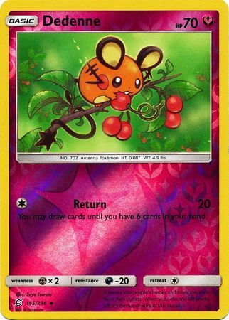 Dedenne 145/236 SM Unified Minds Reverse Holo Uncommon Pokemon Card TCG kawaii collector australia
