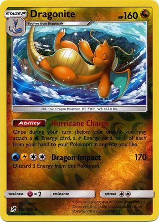 Dragonite 151/236 SM Unified Minds Reverse Holo Rare Pokemon Card TCG kawaii collector australia