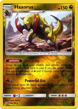 Haxorus 156/236 SM Unified Minds Reverse Holo Rare Pokemon Card TCG kawaii collector australia