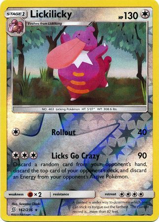 Lickilicky 162/236 SM Unified Minds Reverse Holo Rare Pokemon Card TCG kawaii collector australia