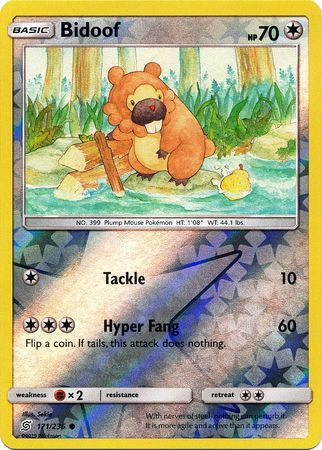 Bidoof 171/236 SM Unified Minds Reverse Holo Common Pokemon Card TCG Kawaii Collector Bidoof 171/236 SM Unified Minds Reverse Holo Common Pokemon Card TCG Kawaii Collector