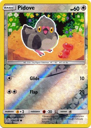 Pidove 174/236 SM Unified Minds Reverse Holo Common Pokemon Card TCG kawaii collector australia