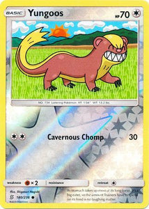 Yungoos 180/236 SM Unified Minds Reverse Holo Common Pokemon Card TCG kawaii collector australia