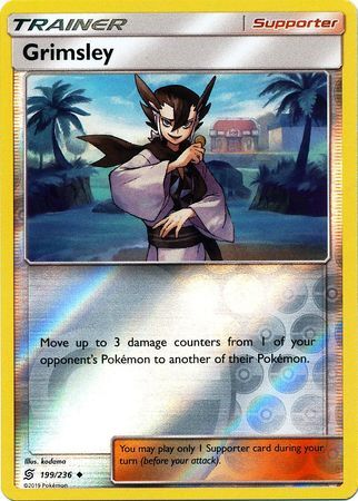 Grimsley 199/236 SM Unified Minds Reverse Holo Uncommon Trainer Pokemon Card TCG kawaii collector australia