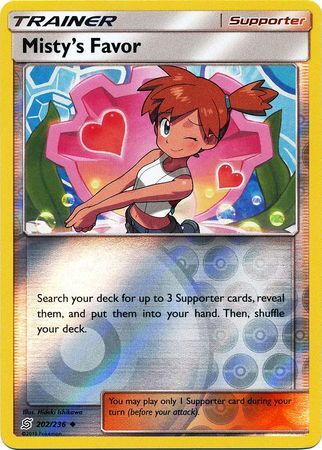 Misty's Favor 202/236 SM Unified Minds Reverse Holo Uncommon Trainer Pokemon Card TCG kawaii collector australia