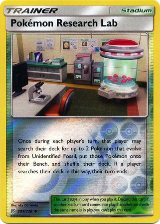 Pokemon Research Lab 205/236 SM Unified Minds Reverse Holo Uncommon Trainer Pokemon Card TCG kawaii collector australia